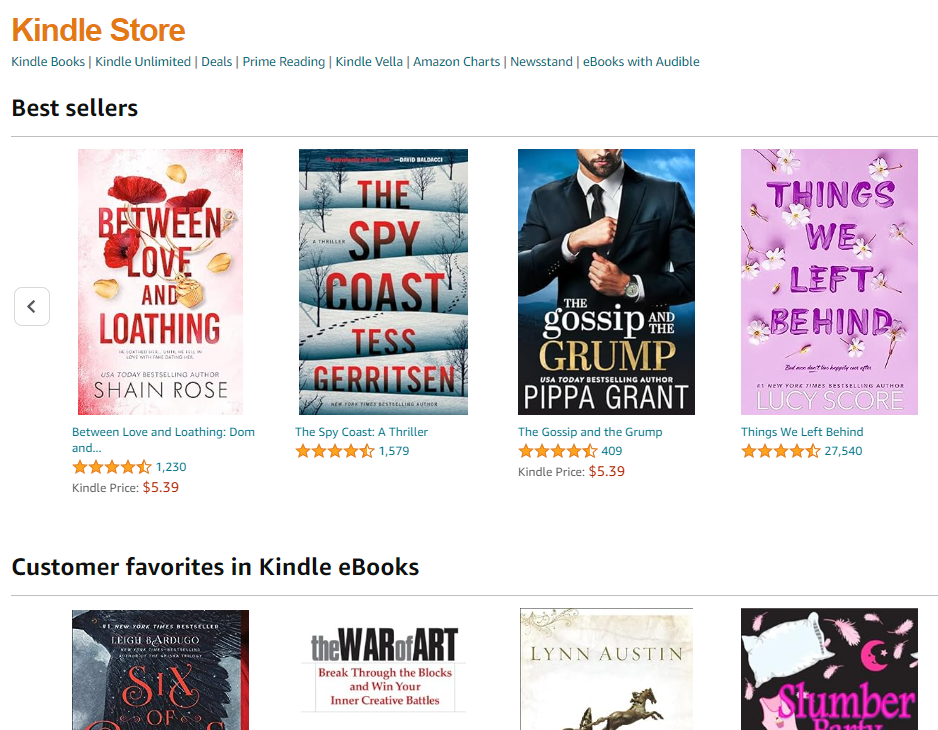 Find the Kindle Unlimited badge in the Kindle Store.